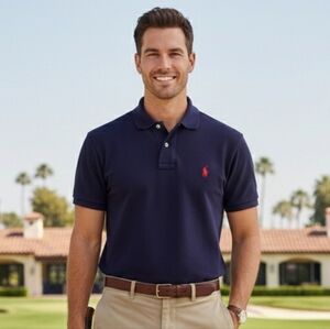 Polo Ralph Lauren L 90s Old Money Country Club Tennis Prep Custom Fit Polo